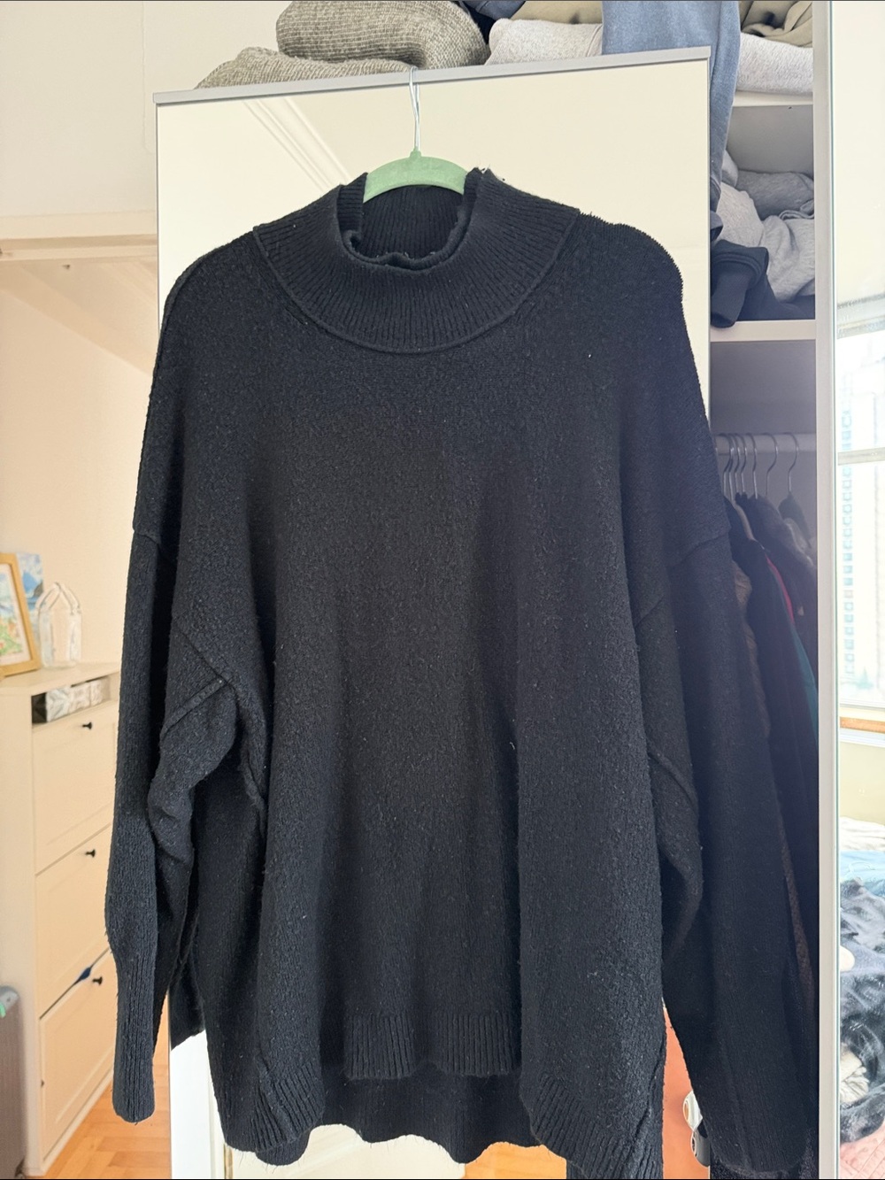 Free People oversized  Black Turtleneck Sweater